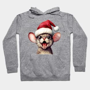 Funny Christmas Mouse Face Hoodie